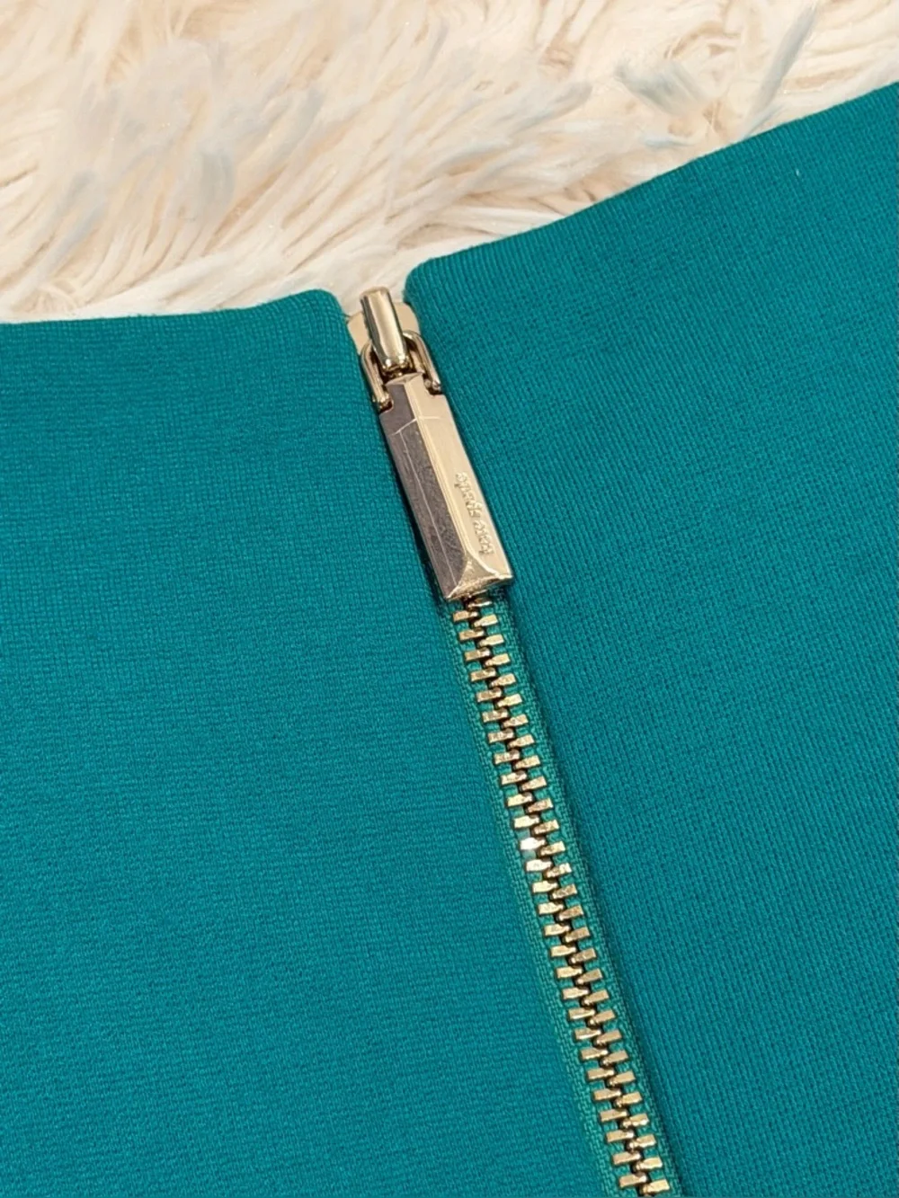 Kate Spade Colorblock Ponte Fiorella Dress Small Emerald‎ Green Navy Fit & Flare